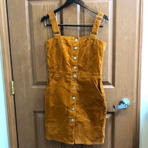GAP Women's Button-Front Dress in Mustard